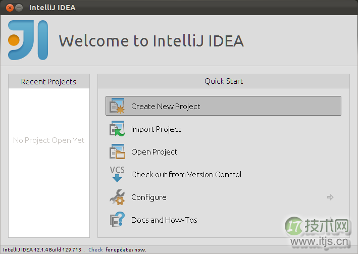 IntelliJ IDEA 欢迎页面