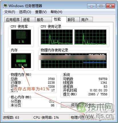 电脑内存占用率