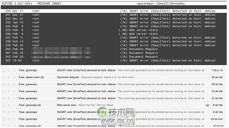 如何在 Linux 中使用 Alpine 在命令行里访问 Gmail