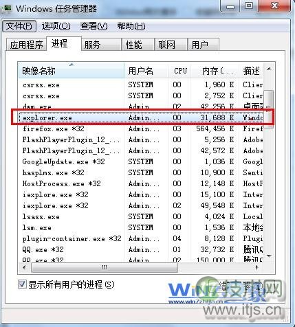 Windows 7系统的任务管理器