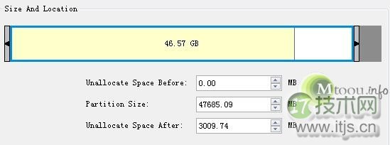 选中E盘,“Move/Resize” 选中E盘,“Move/Resize”